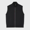Ps By Paul Smith Black 'sports Stripe' Mixed Media Gilet In Black