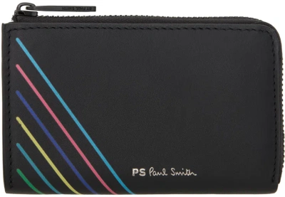 Ps By Paul Smith Black 'sports Stripe' Wallet In 79 Blacks