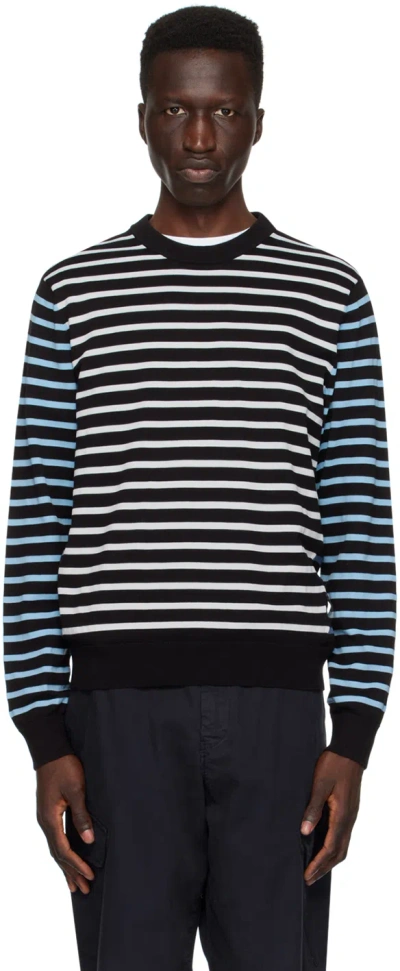 Ps By Paul Smith Black Stripe Sweater In 79 Blacks