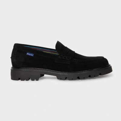 Ps By Paul Smith Black Suede Bolzano Loafers In Blue