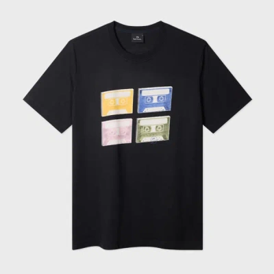 Ps By Paul Smith Black 'tapes' Print T-shirt