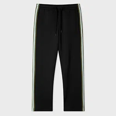 Ps By Paul Smith Black Track Pants With Stripe Trim