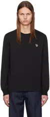 Ps By Paul Smith Black Zebra Logo Knitted Cotton Sweater