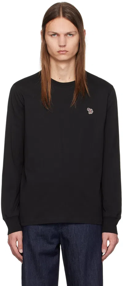 Ps By Paul Smith Black Zebra Long Sleeve T-shirt In 79 Blacks