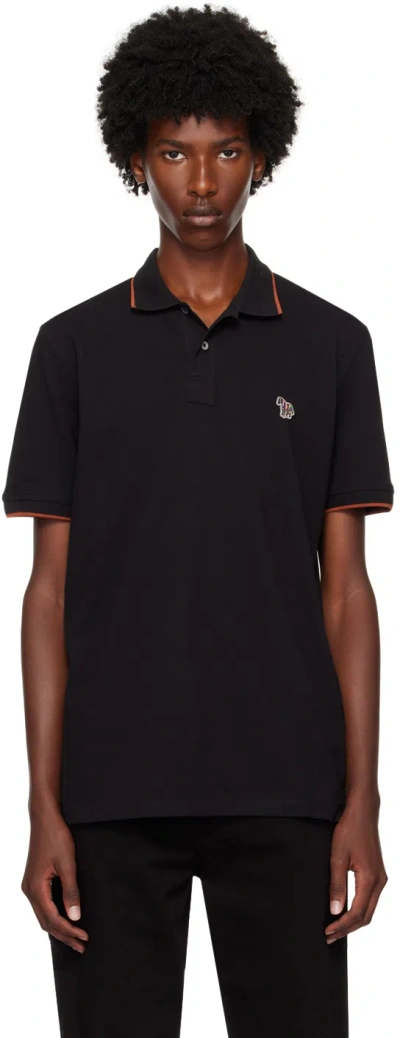 Ps By Paul Smith Black Zebra Polo In 79 Blacks