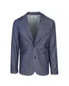 Ps By Paul Smith Blazer A Tre Bottoni In Twill Di Cotone Indaco