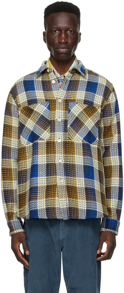 Ps By Paul Smith Blue & Brown Check Shirt In 66 Browns