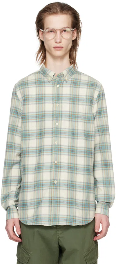 Ps By Paul Smith Plaid-check Cotton Shirt In 30 Greens