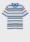 Ps By Paul Smith Blue And Pink Stripe T-shirt In Blue