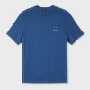 Ps By Paul Smith Blue Blanket-stitch 'happy' T-shirt In Blue