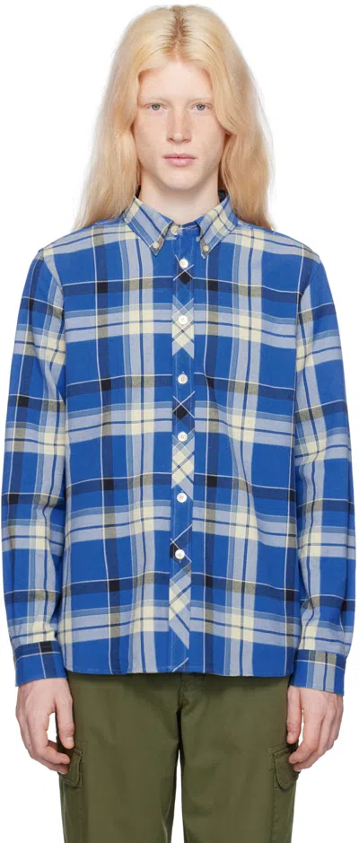 Ps By Paul Smith Blue Check Shirt In 45 Blue
