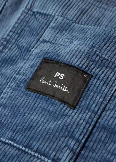 Ps By Paul Smith Blue Corduroy Utility Jacket In Multi