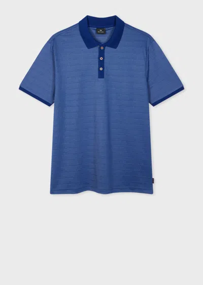 Ps By Paul Smith Blue Cotton-blend Textured Polo Shirt