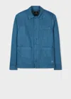 Ps By Paul Smith Blue Cotton Jacquard Work Jacket In Blue