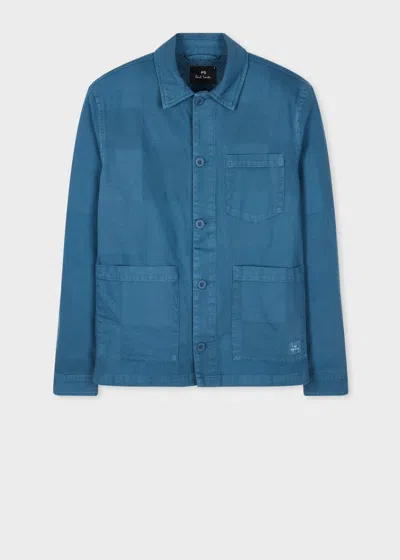 Ps By Paul Smith Blue Cotton Jacquard Work Jacket