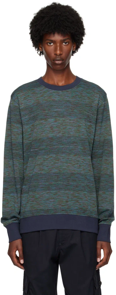 Ps By Paul Smith Striped Long-sleeve Sweatshirt In 48 Blues