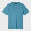 Ps By Paul Smith Blue Marl Cotton-linen T-shirt In Blue