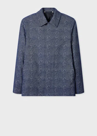 Ps By Paul Smith Blue Marl Jacquard Cropped Jacket