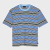 Ps By Paul Smith Striped Organic Cotton T-shirt In Blue