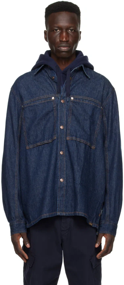 Ps By Paul Smith Blue Patch Pocket Denim Shirt In R Blues