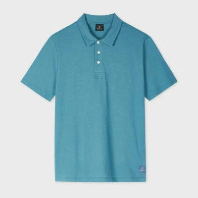 Ps By Paul Smith Blue Regular-fit Linen-blend Polo Shirt