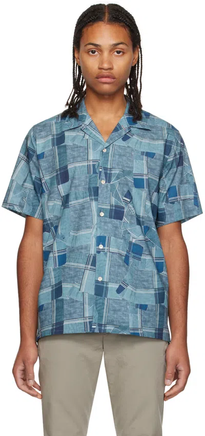 Ps By Paul Smith Blue Scarf Collection Shirt In 48 Blues