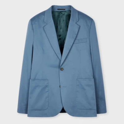Ps By Paul Smith Blue Stretch-cotton Buggy-lined Blazer