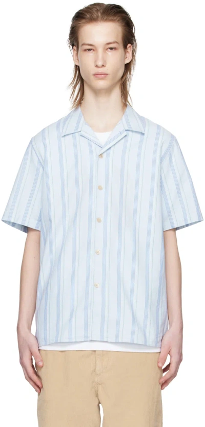 Ps By Paul Smith Blue Stripe Shirt In 41 Blues
