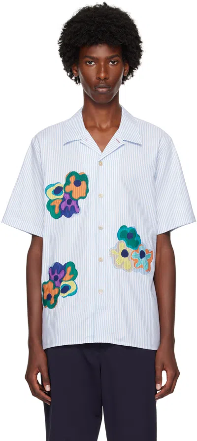 Ps By Paul Smith Blue Striped Shirt In 41 Blues
