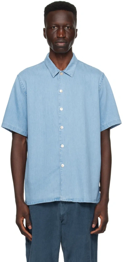 Ps By Paul Smith Blue Vented Shirt In Lt Blues