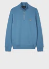 Ps By Paul Smith Blue Zebra Logo Zip-neck Sweatshirt Green In Green