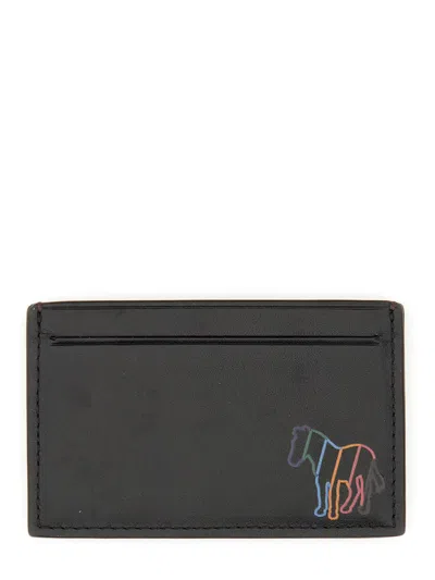 Ps By Paul Smith Board Stripe Zebra Card Holder In Black