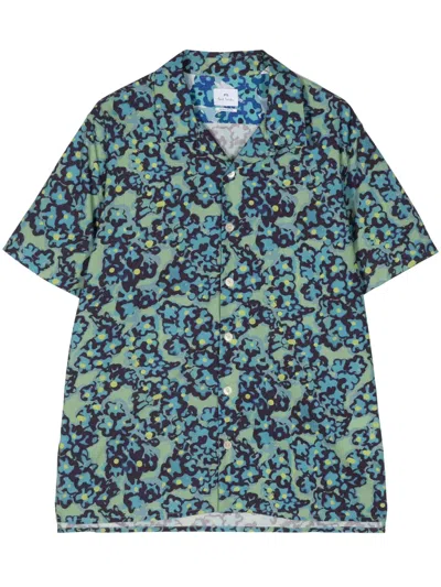 Ps By Paul Smith Bold Florals Print T-shirt In Blue