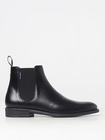Ps By Paul Smith Black Leather Cedric Boots In Braun