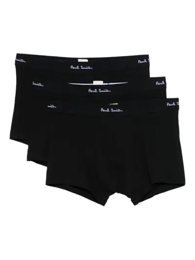 Ps By Paul Smith Branded-waistband Boxers (pack Of Three) In Black