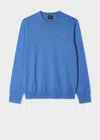 Ps By Paul Smith Bright Blue Organic Cotton Zebra Logo Sweater In Blue