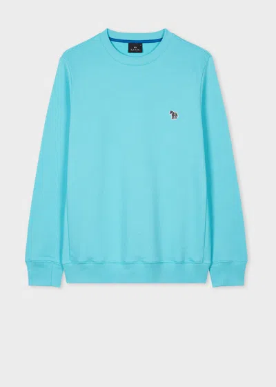 Ps By Paul Smith Bright Blue Zebra Logo Organic Cotton Sweatshirt