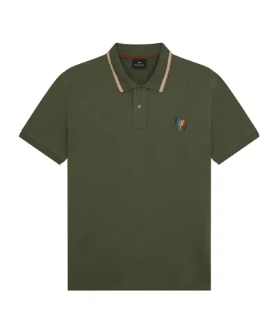 Ps By Paul Smith Broad Stripe Zebra Polo Shirt In Green