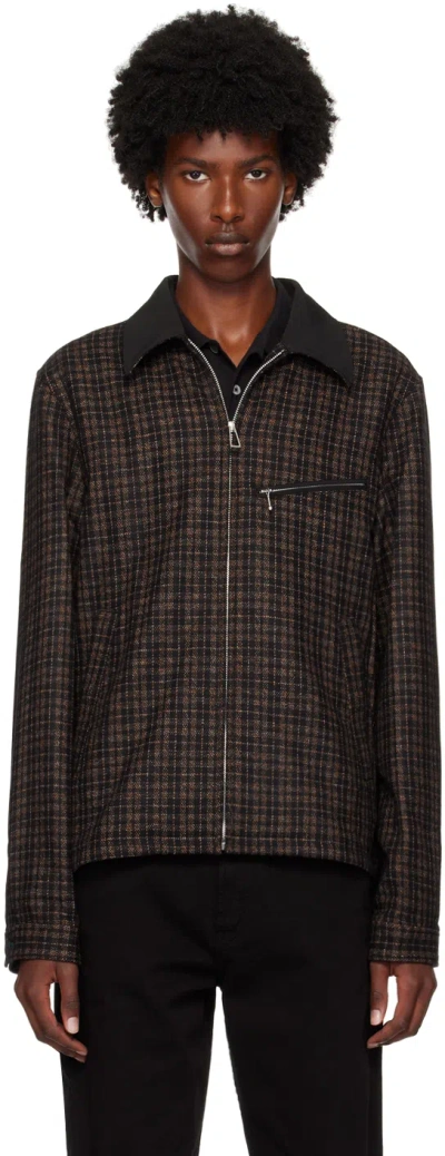 Ps By Paul Smith Brown & Black Check Jacket In 79 Blacks