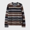 Ps By Paul Smith Brown And Black Faded Stripe Sweater In Multi