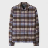 Ps By Paul Smith Brown And Blue Brushed Wool-blend Zip Jacket In Multi