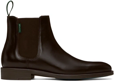Ps By Paul Smith Brown Cedric Leather Boots In 66 Browns