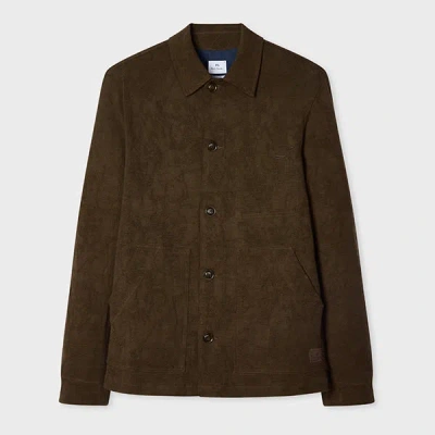 Ps By Paul Smith Brown Cotton-blend Jacquard Work Jacket
