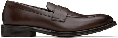 Ps By Paul Smith Brown Leather Pierce Loafers In 69 Brown