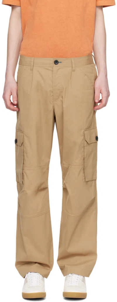Ps By Paul Smith Brown Panel Cargo Trousers In 63 Browns