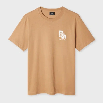 Ps By Paul Smith Brown Tilt Zebra Logo T-shirt