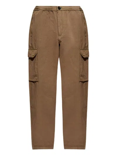Ps By Paul Smith Brown Trousers In Cotton And Linen With Pockets