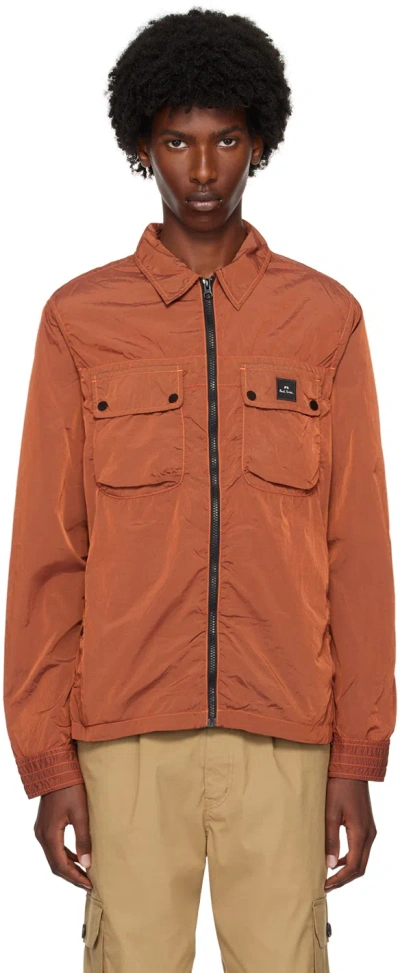 Ps By Paul Smith Brown Zip-up Jacket In 26 Reds