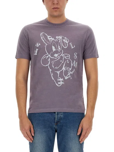 Ps By Paul Smith Bunny Print T-shirt In Purple