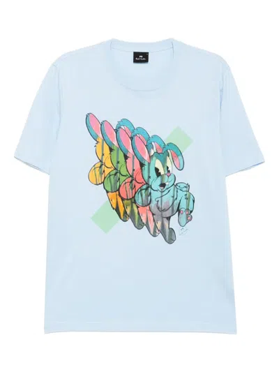 Ps By Paul Smith Bunny Repeat-print T-shirt In White